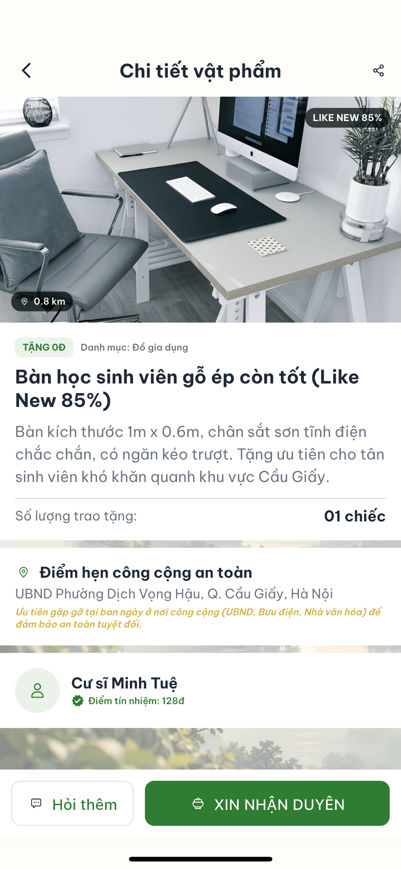 Chi tiết vật phẩm trên Thiện Tâm
